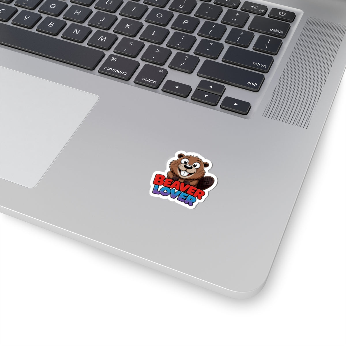 Beaver Lover Sticker — Cute Cartoon Beaver Kiss-Cut Decal