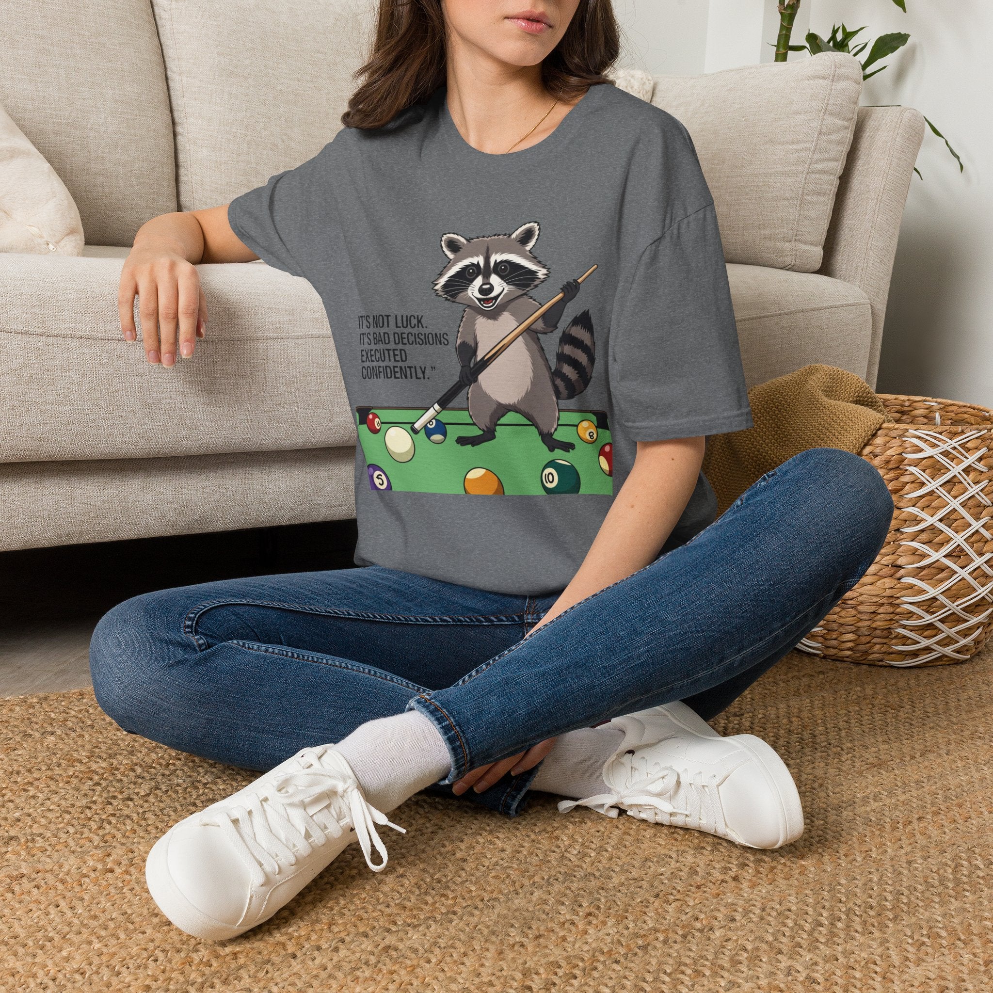 Raccoon Pool Player TShirt