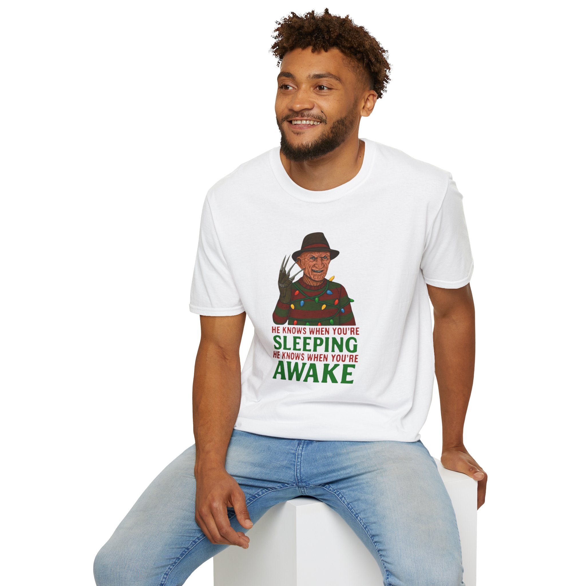He Knows When You’re Sleeping T-Shirt