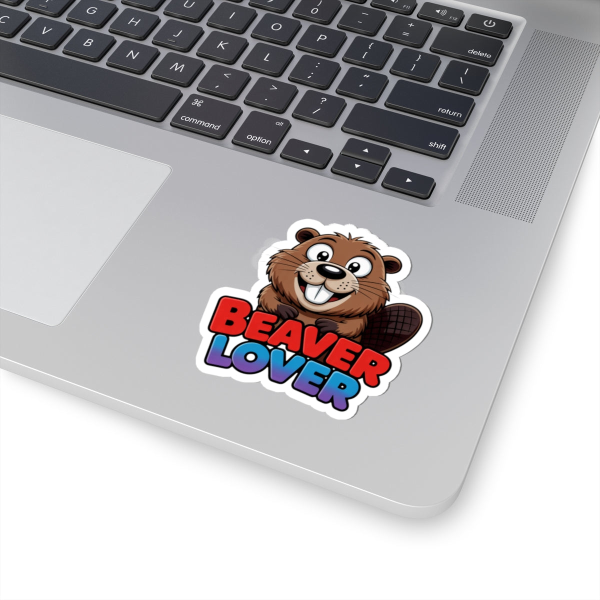 Beaver Lover Sticker — Cute Cartoon Beaver Kiss-Cut Decal