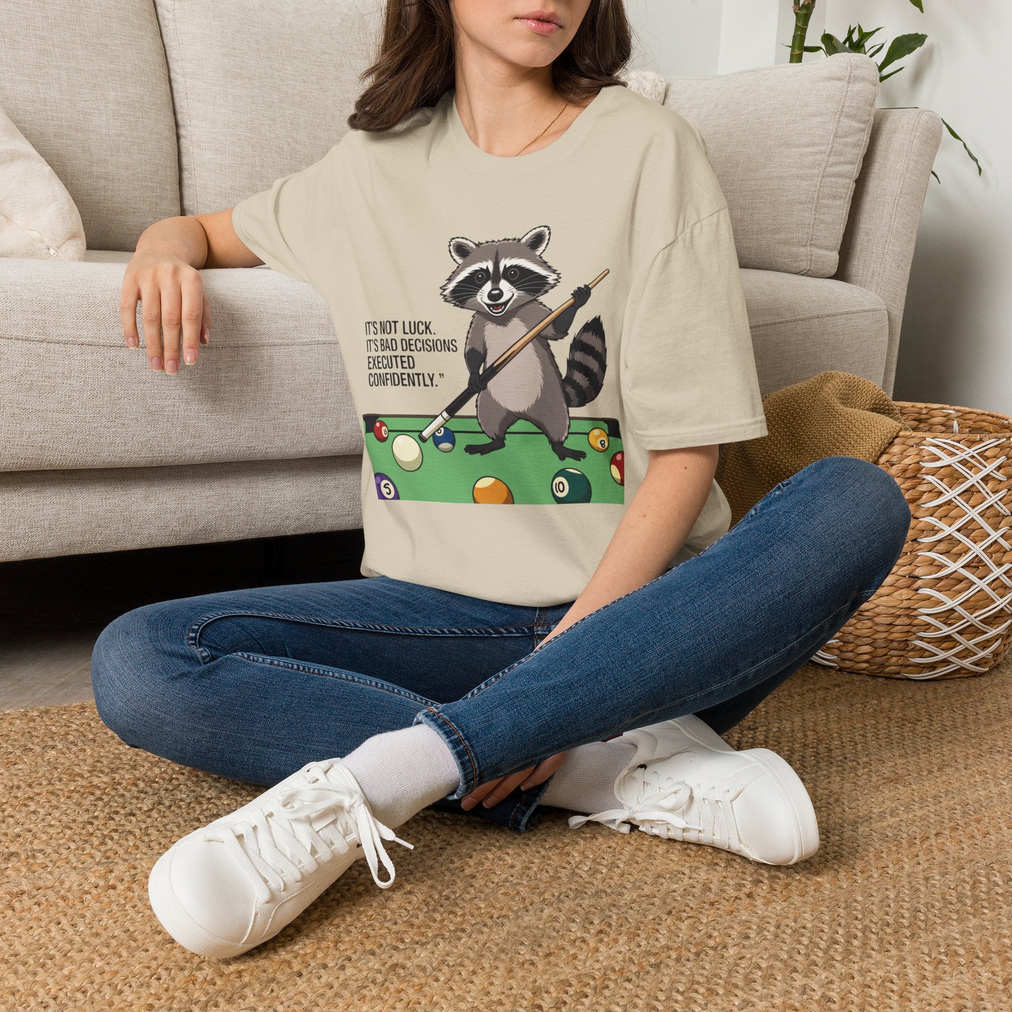Raccoon Pool Player TShirt