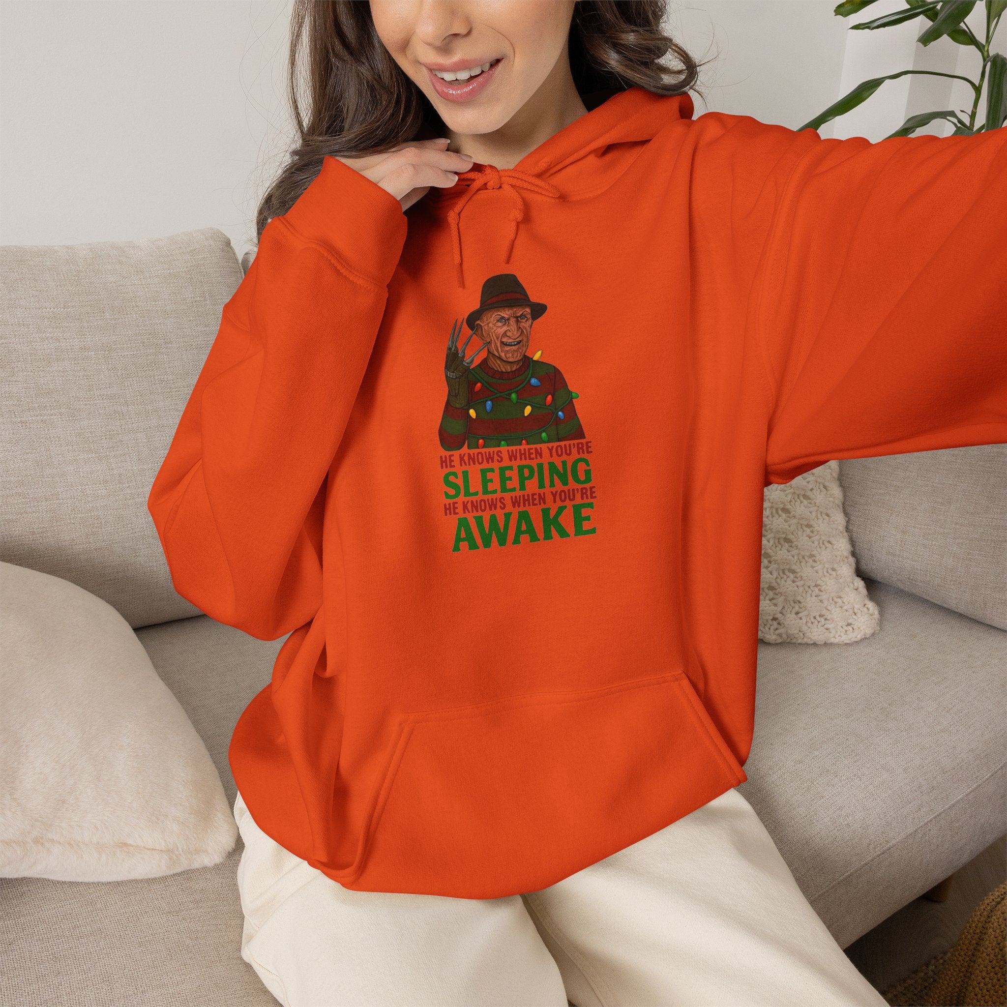 He Knows When You're Sleeping Hoodie