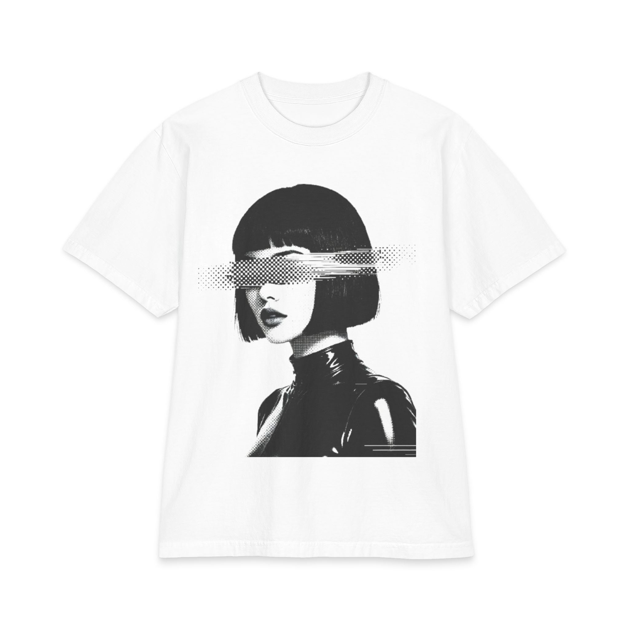 Noir Glitch Portrait Graphic Tee