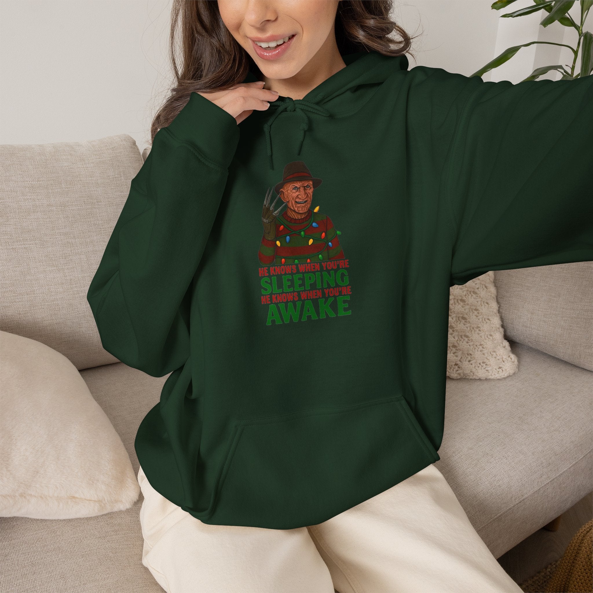 He Knows When You're Sleeping Hoodie