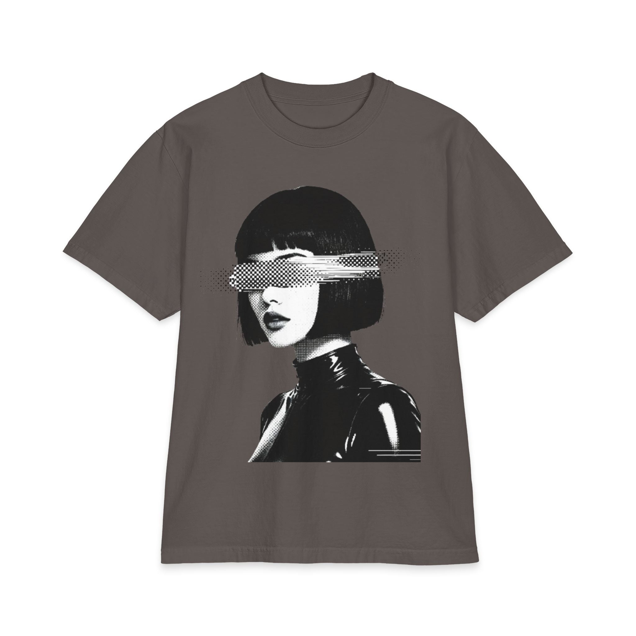 Noir Glitch Portrait Graphic Tee
