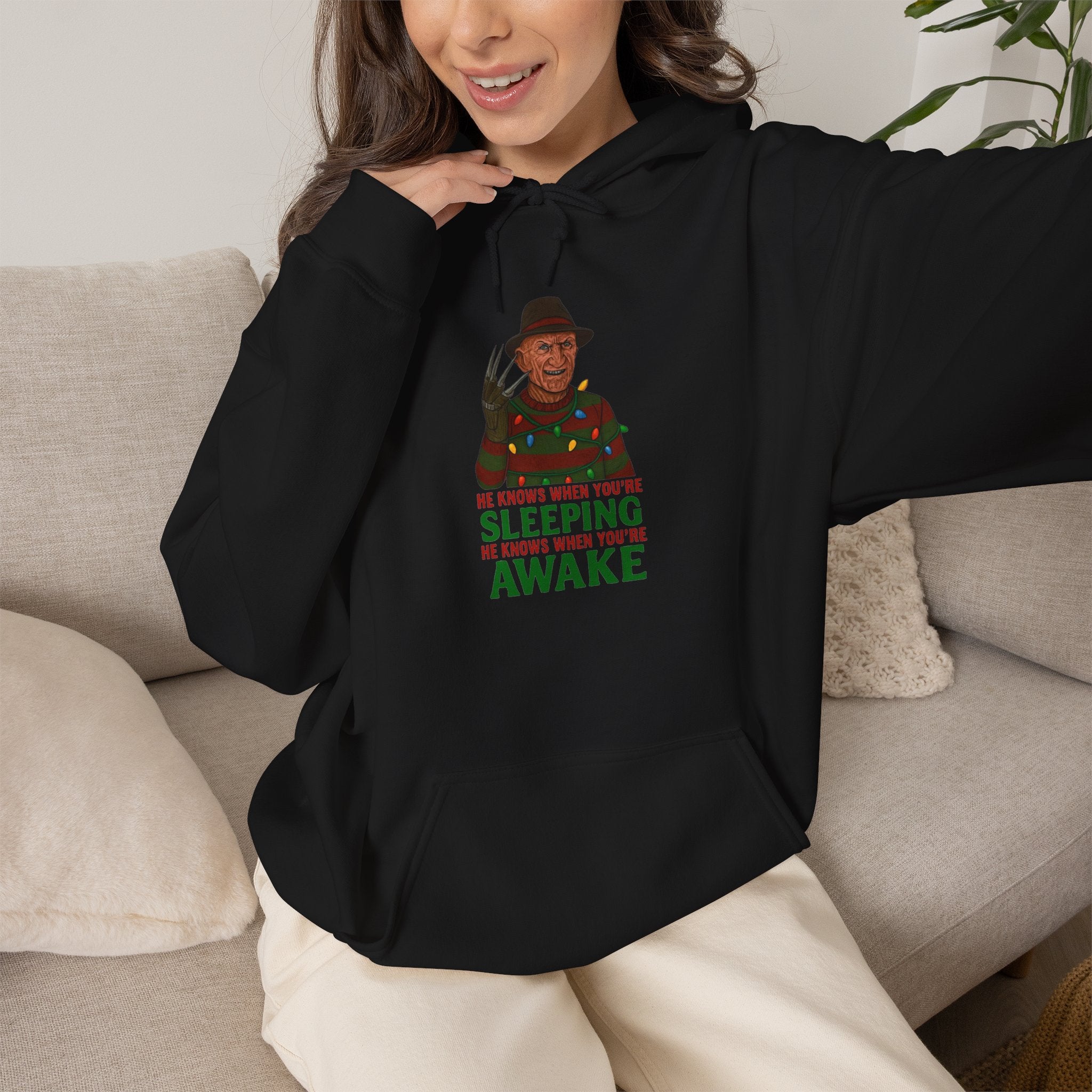 He Knows When You're Sleeping Hoodie