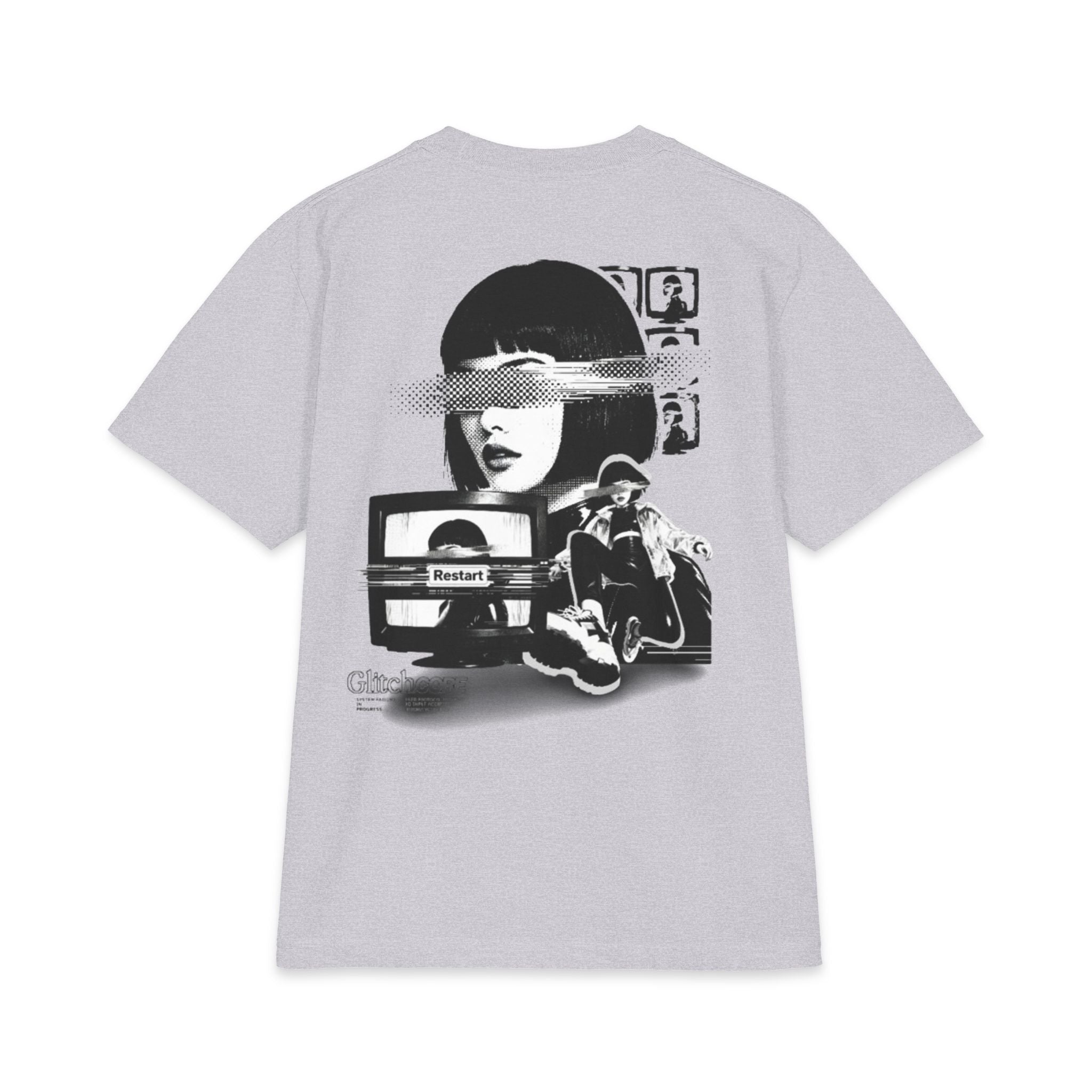 Noir Glitch Portrait Graphic Tee