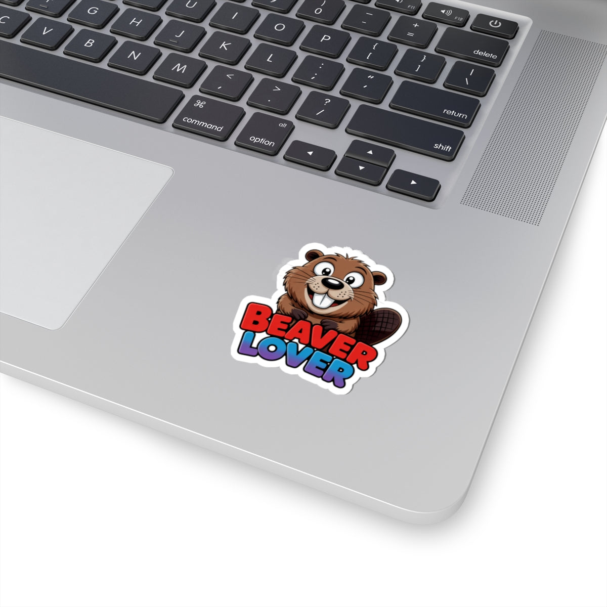 Beaver Lover Sticker — Cute Cartoon Beaver Kiss-Cut Decal