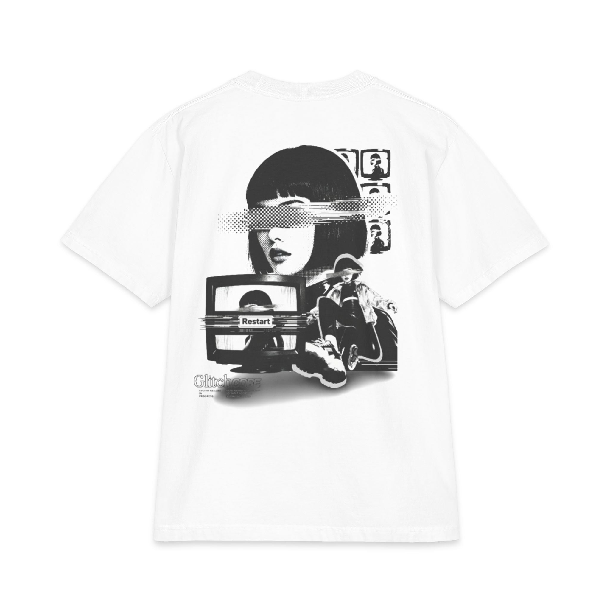 Noir Glitch Portrait Graphic Tee