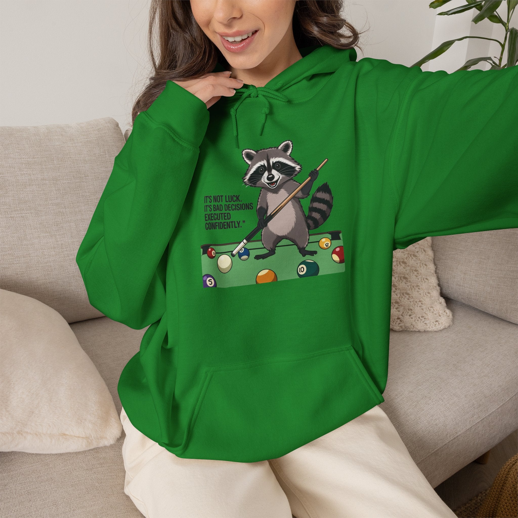 Bad Decisions Raccoon Pool Hoodie