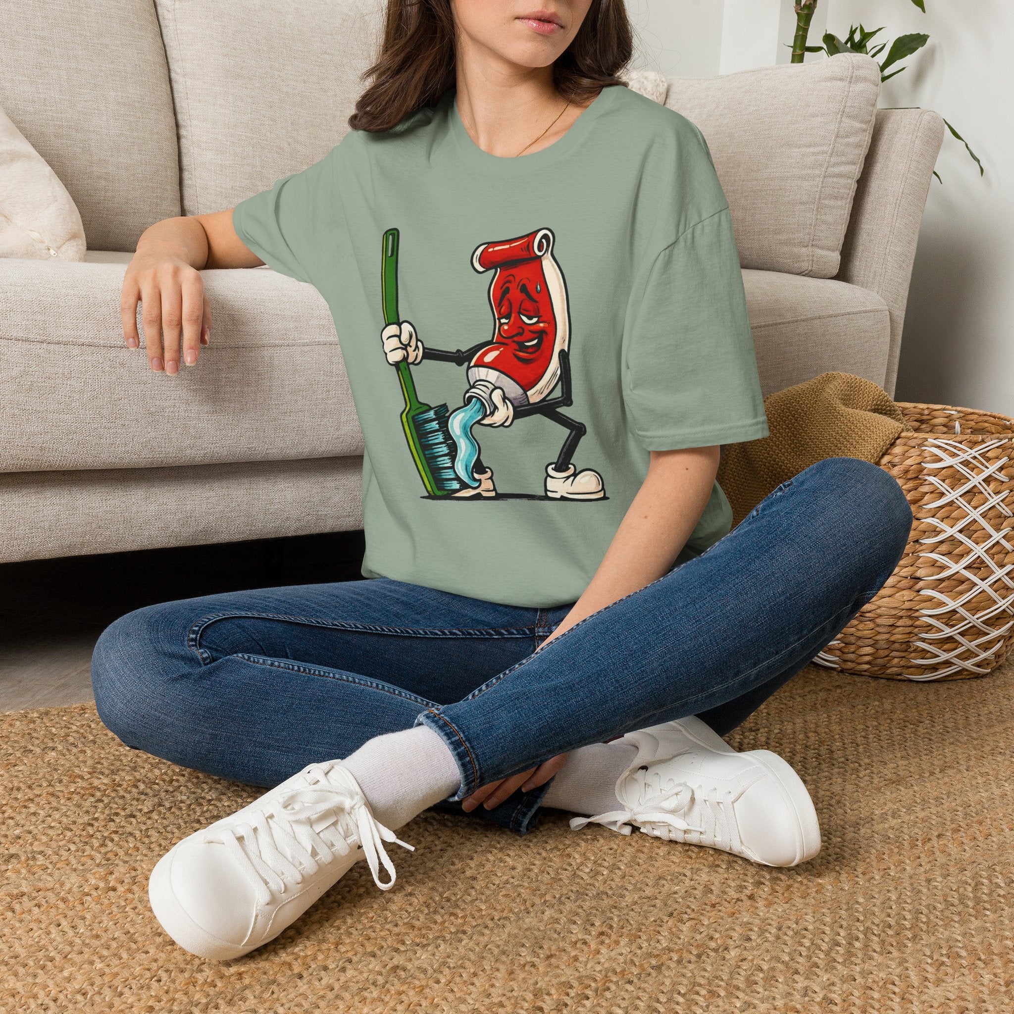 Toothpaste Peeing on Toothbrush T-Shirt