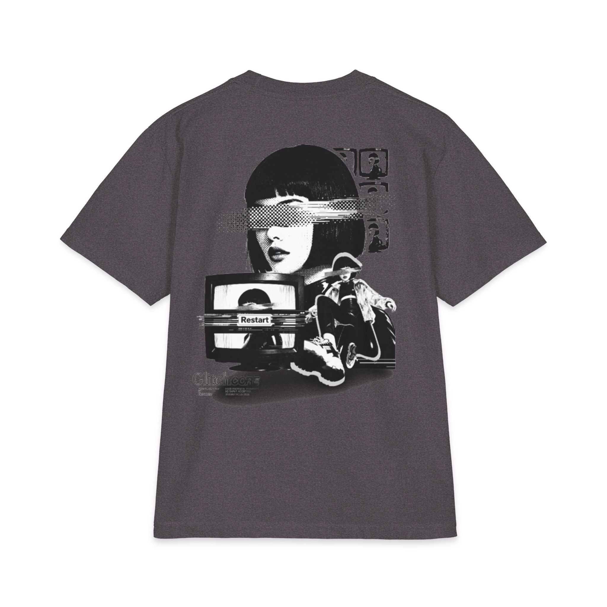 Noir Glitch Portrait Graphic Tee