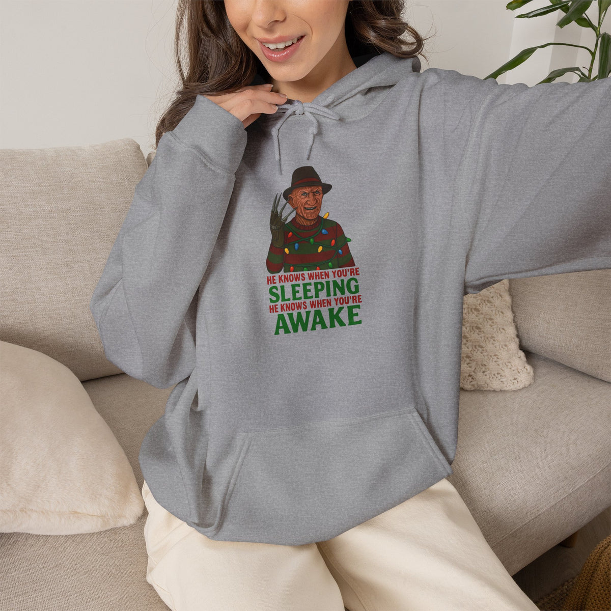 He Knows When You're Sleeping Hoodie