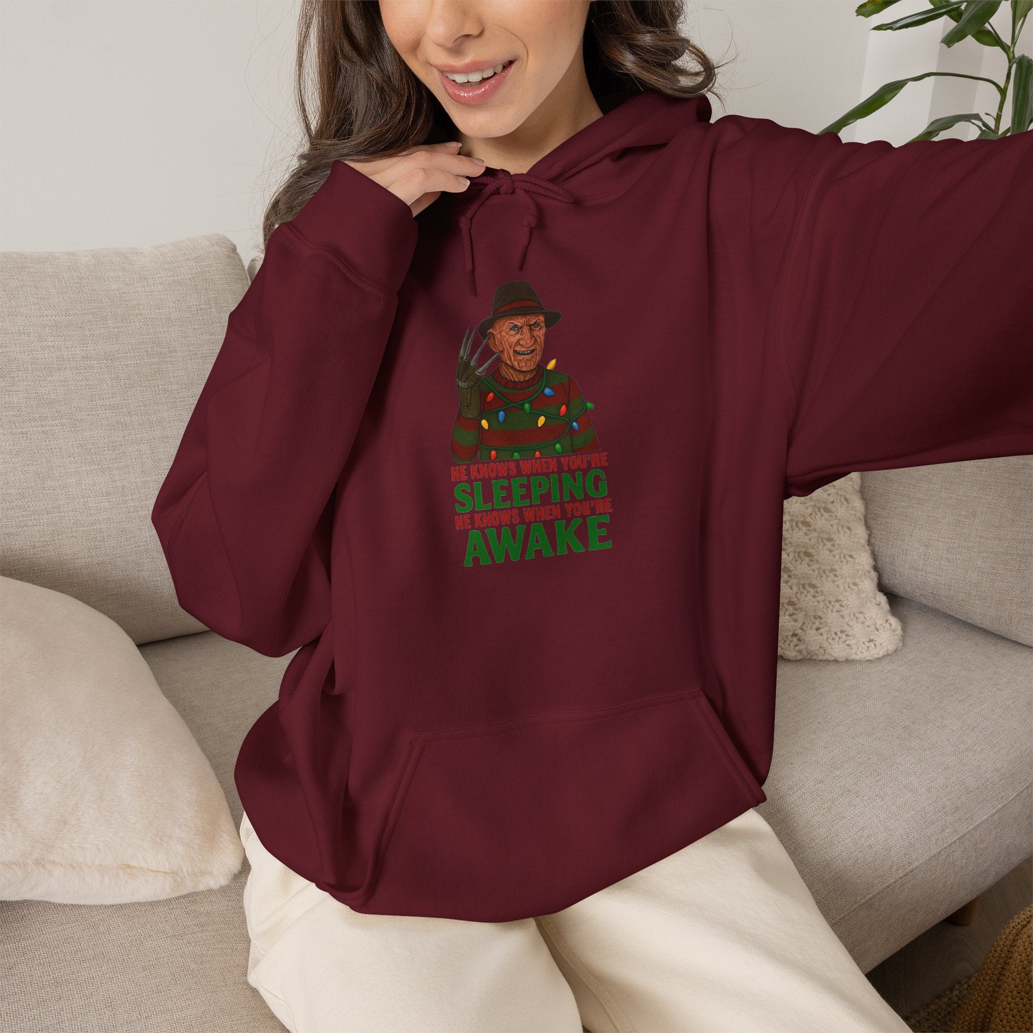 He Knows When You're Sleeping Hoodie