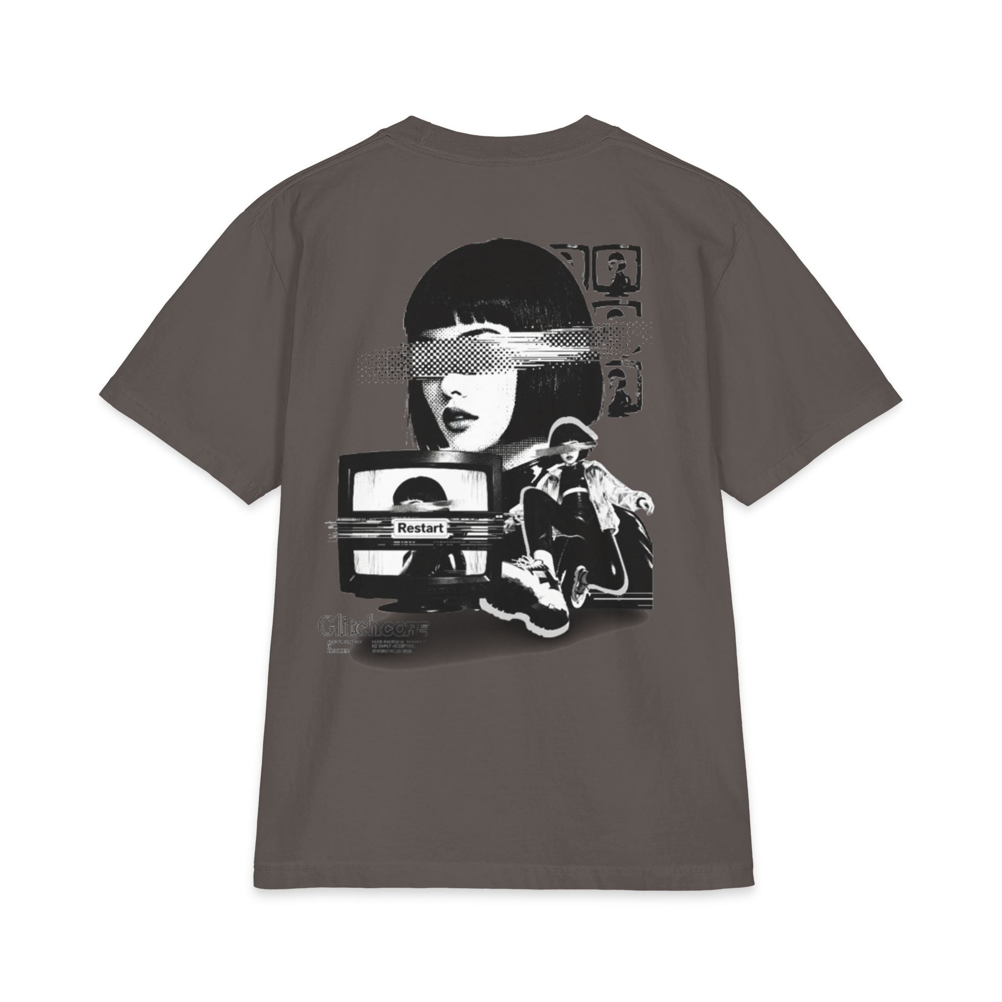 Noir Glitch Portrait Graphic Tee
