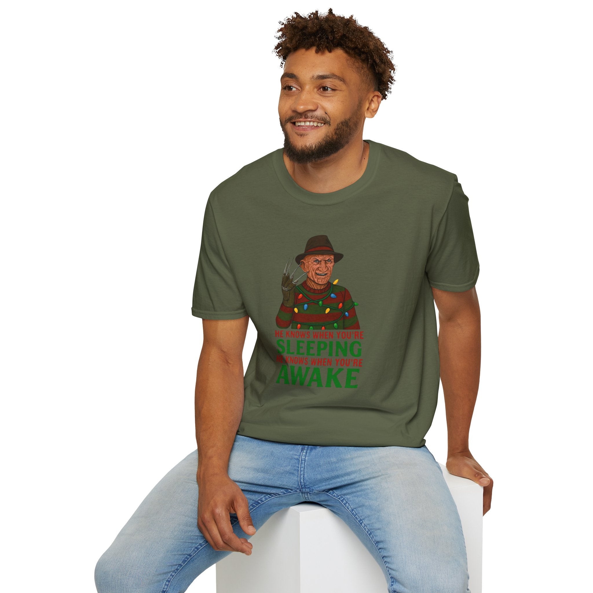 He Knows When You’re Sleeping T-Shirt