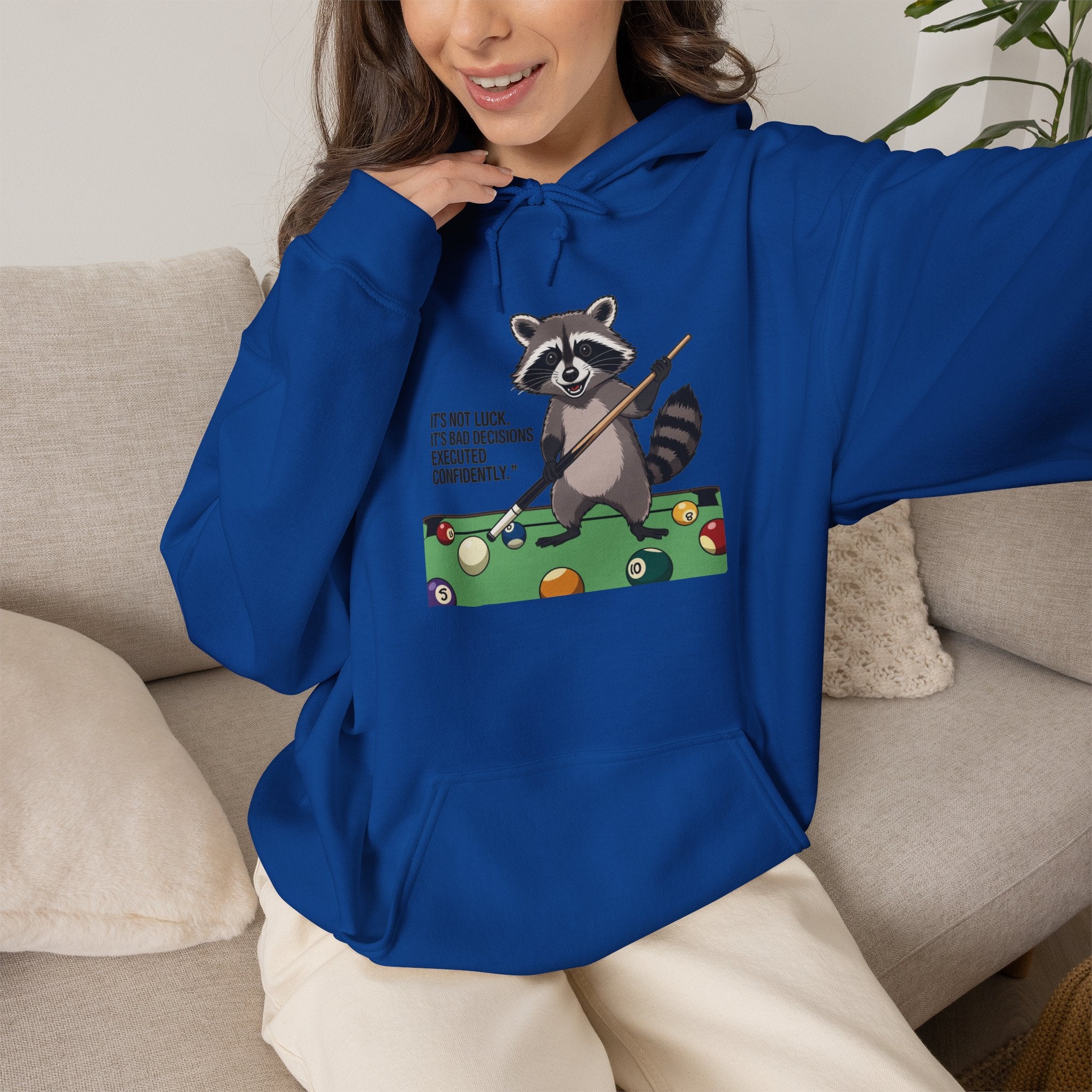 Bad Decisions Raccoon Pool Hoodie