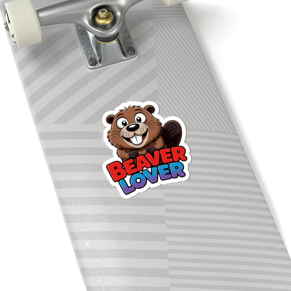 Beaver Lover Sticker — Cute Cartoon Beaver Kiss-Cut Decal