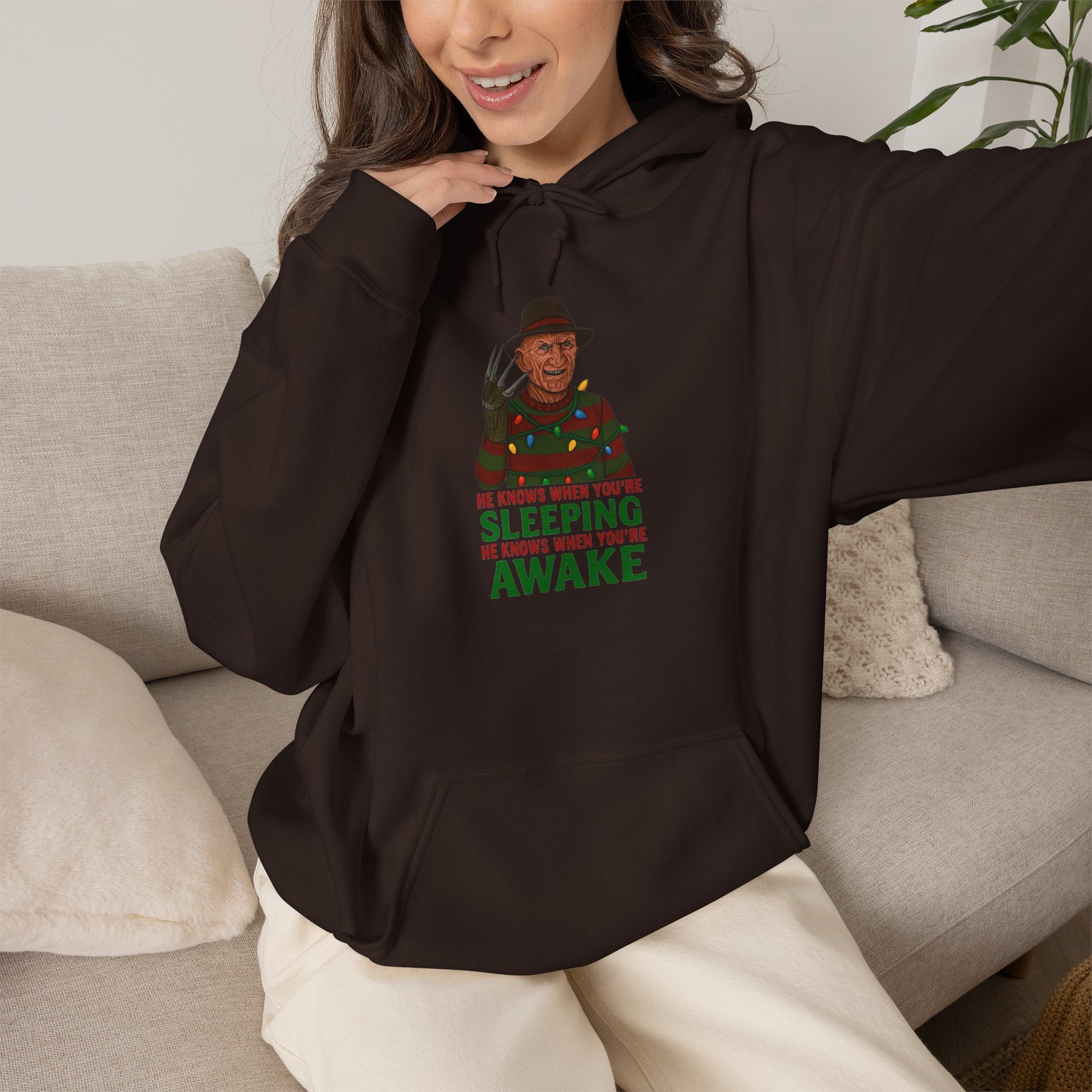 He Knows When You're Sleeping Hoodie