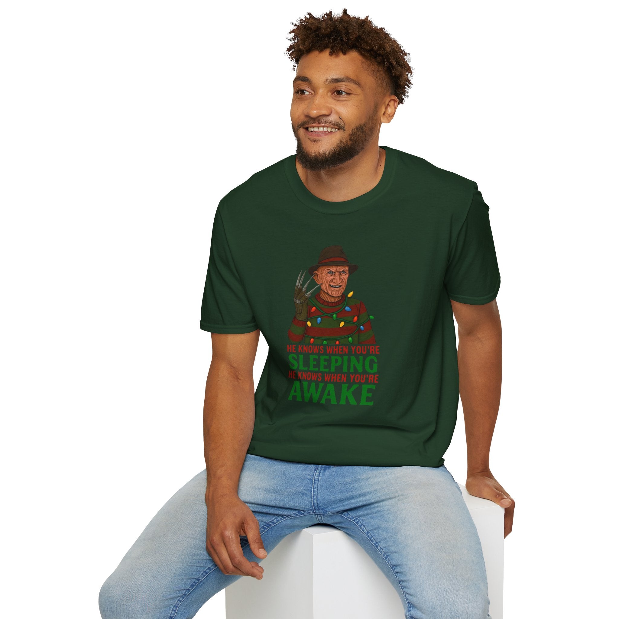 He Knows When You’re Sleeping T-Shirt