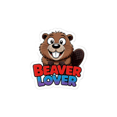 Beaver Lover Sticker — Cute Cartoon Beaver Kiss-Cut Decal