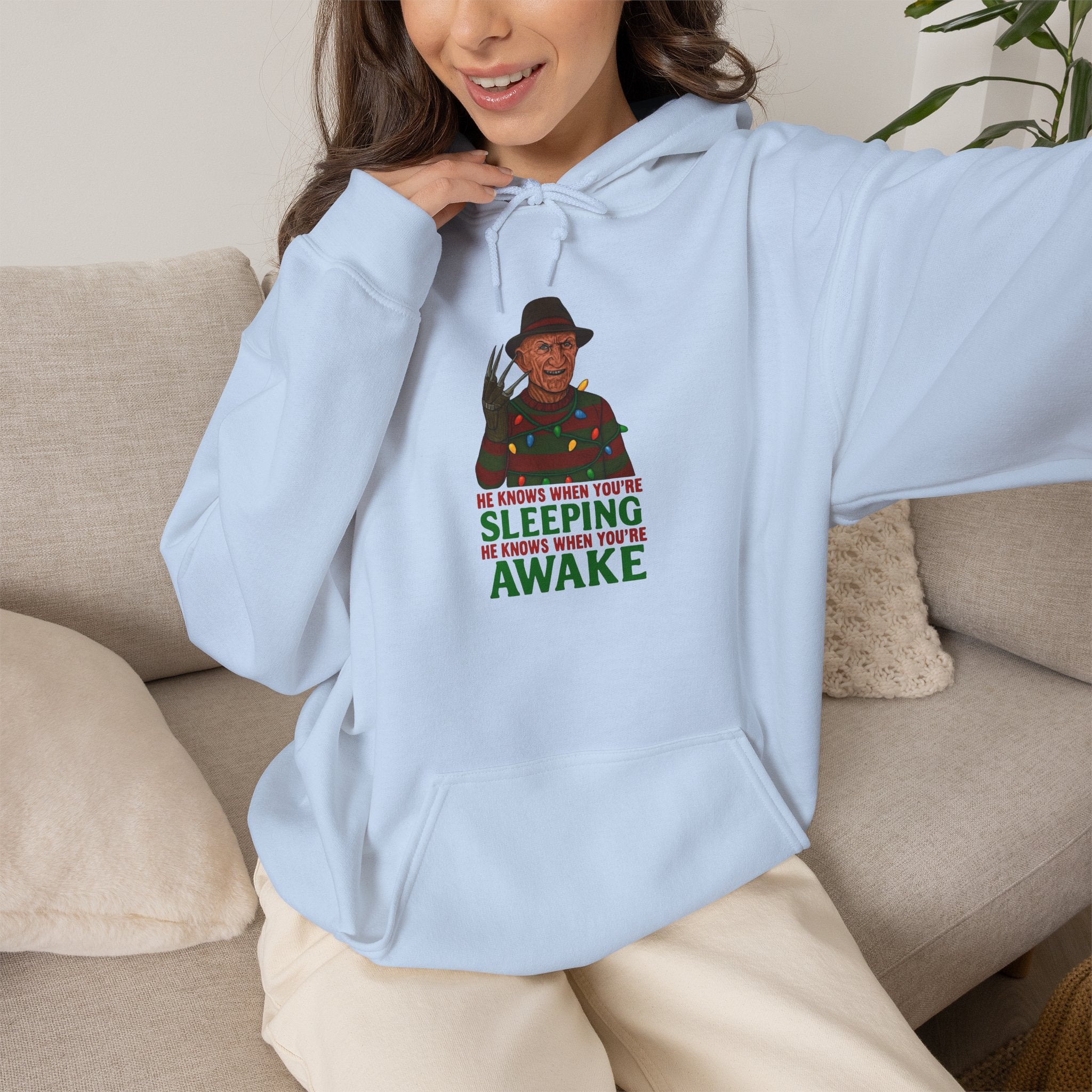 He Knows When You're Sleeping Hoodie